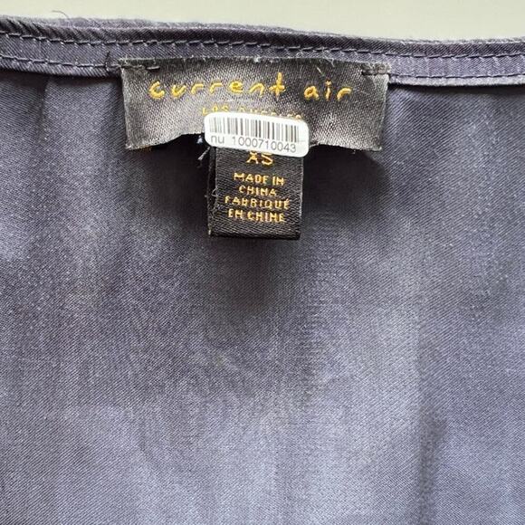 Current Air Navy V-Neck Sheer Button Up Long Sleeve Blouse- XS - Picture 4 of 8